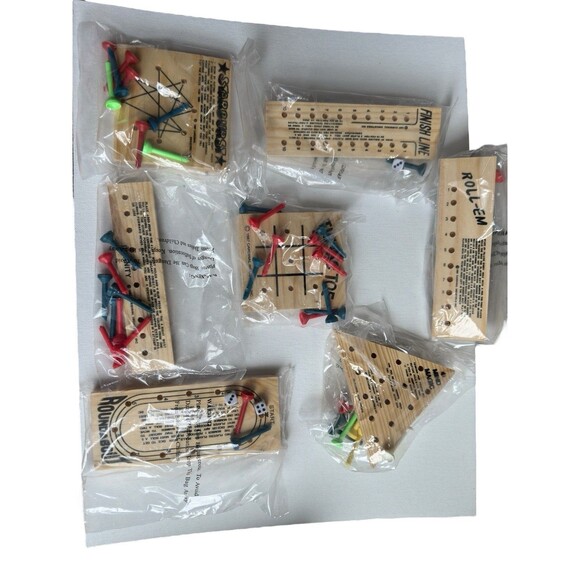 Vintage 90s Wooden Brain Teasers Classic Family Games Set 7 Puzzles - Picture 9 of 11